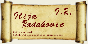 Ilija Radaković vizit kartica